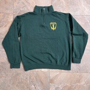 Jerzees‎ Nublend Mens Green National Honor Society Quarter Zip Sweatshirt M